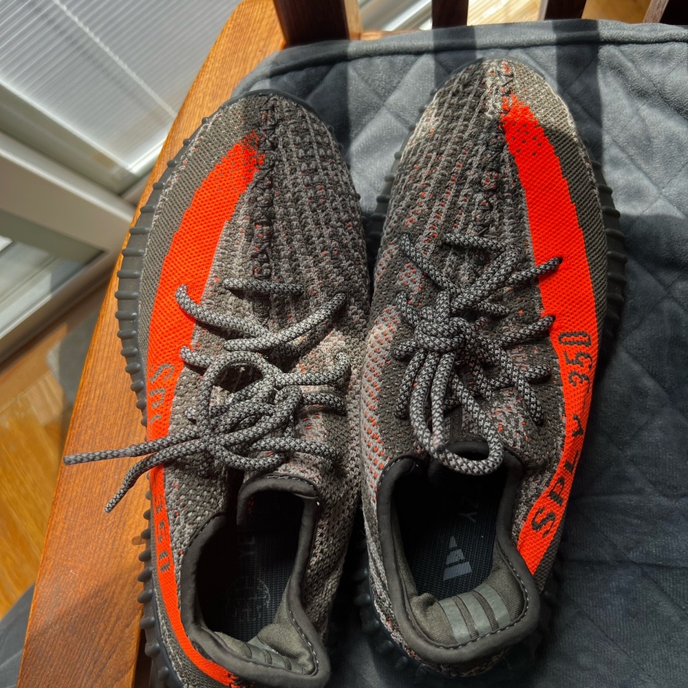 Yeezy Boost 350 V2 Black and Orange Sneakers